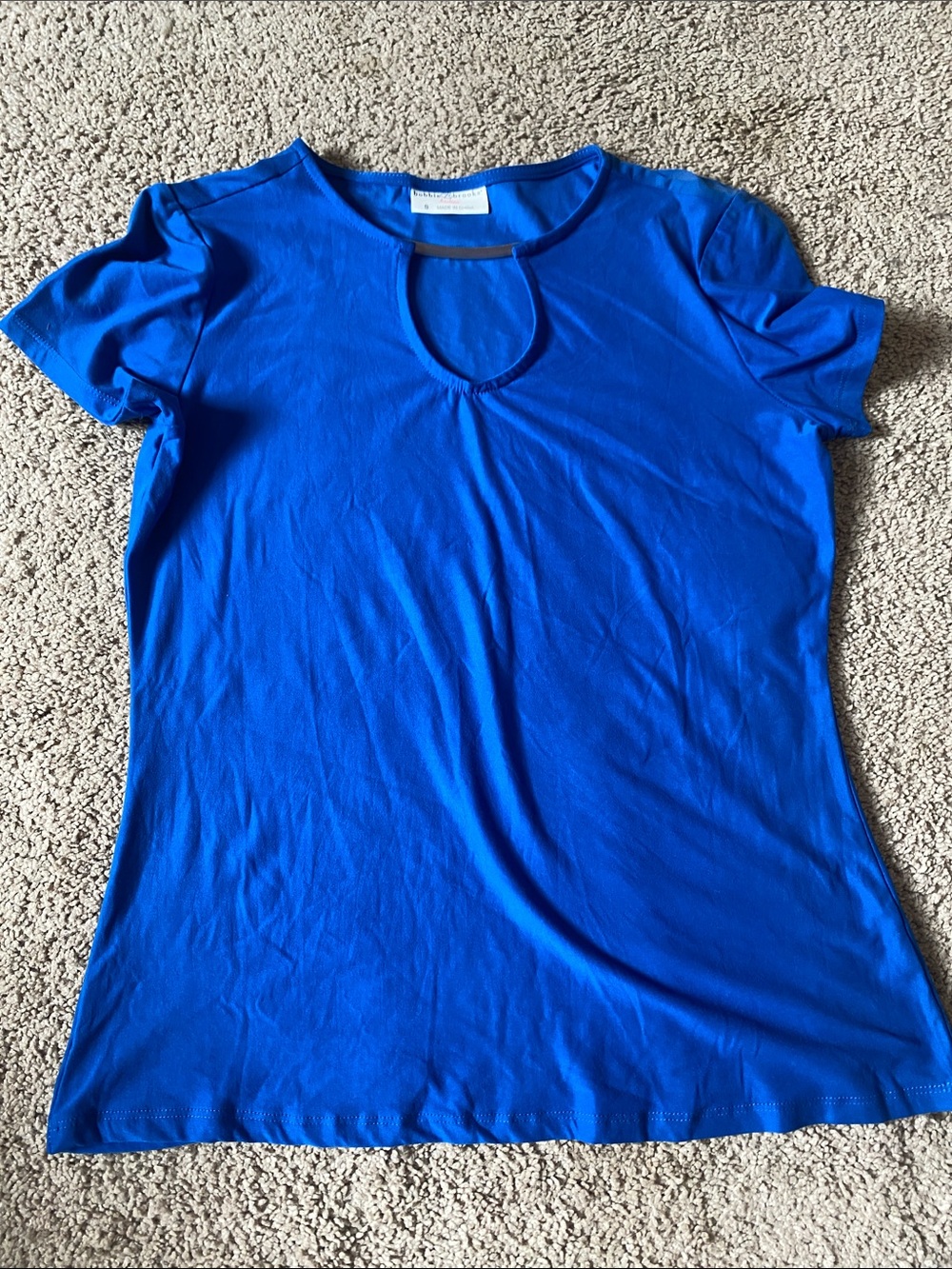 Bobbie Brooks Royal Blue Short Sleeve Keyhole Tee